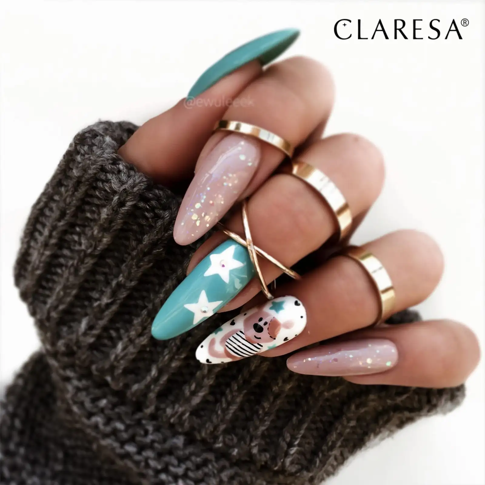 2 Glitter UV Nagellack 5 ml Claresa — 3
