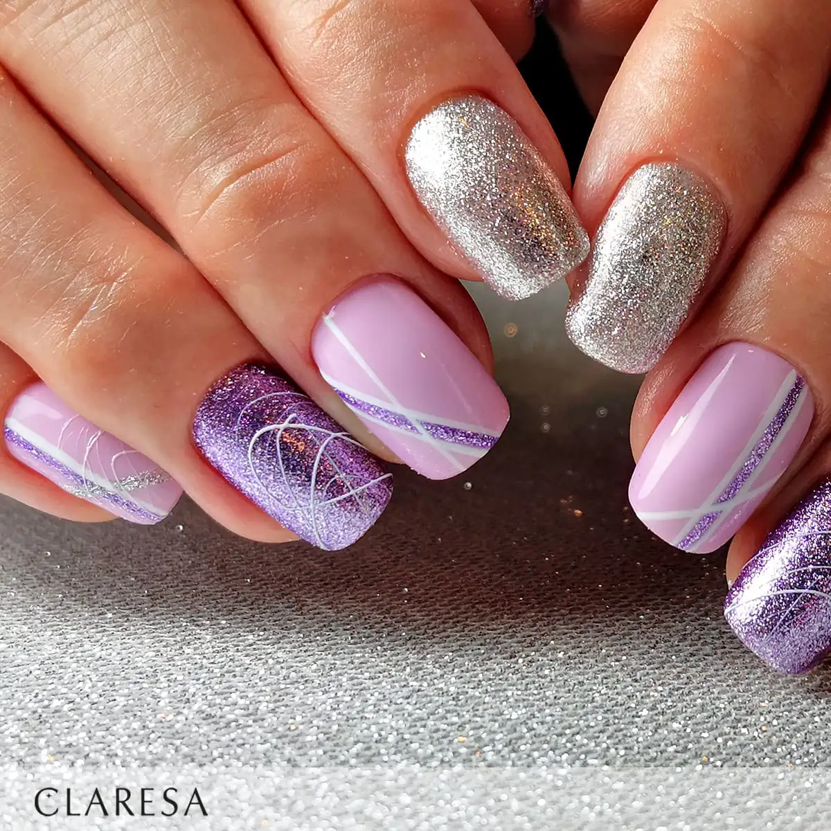 6 Full Glitter UV Nagellack 5 ml Claresa — 10