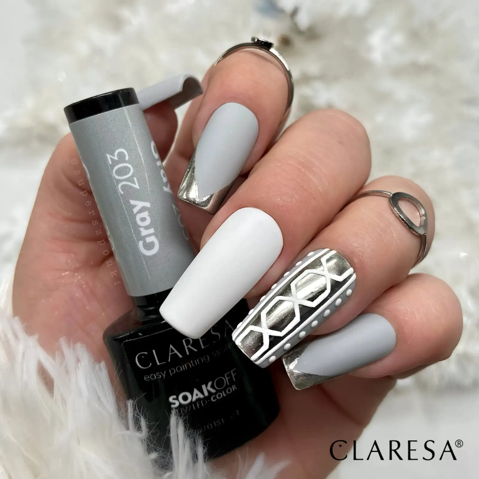 Claresa UV LED Nagellack Collection Hybrid Maniküre Soak Off Nail Polish, Farbe Grau, Nr 203, 5ml — 4
