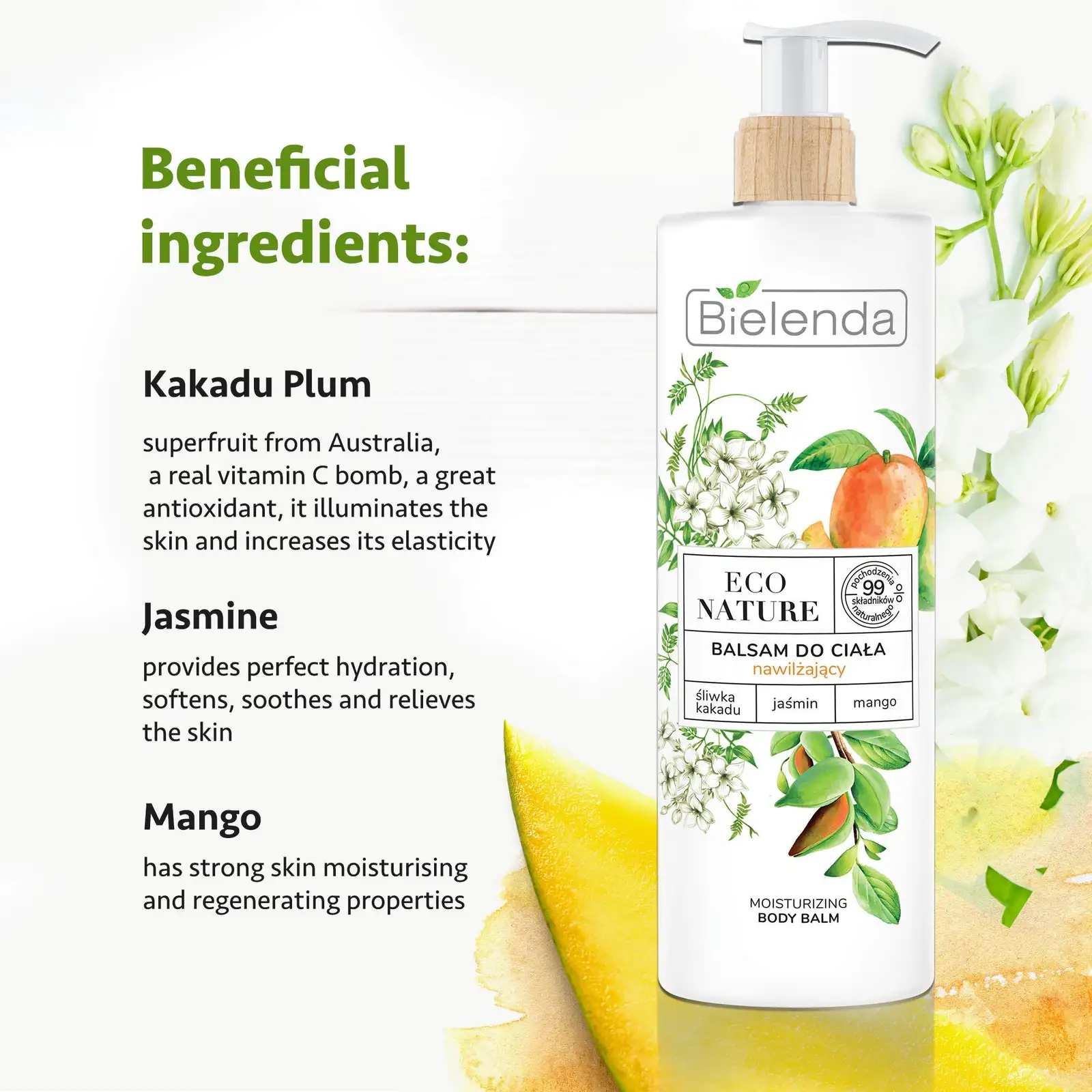 Bielenda Eco Nature - Kakade Pfeife + Jasmin + Mango - Feuchtigkeitsbalsam Für Korper 400 Ml — 7