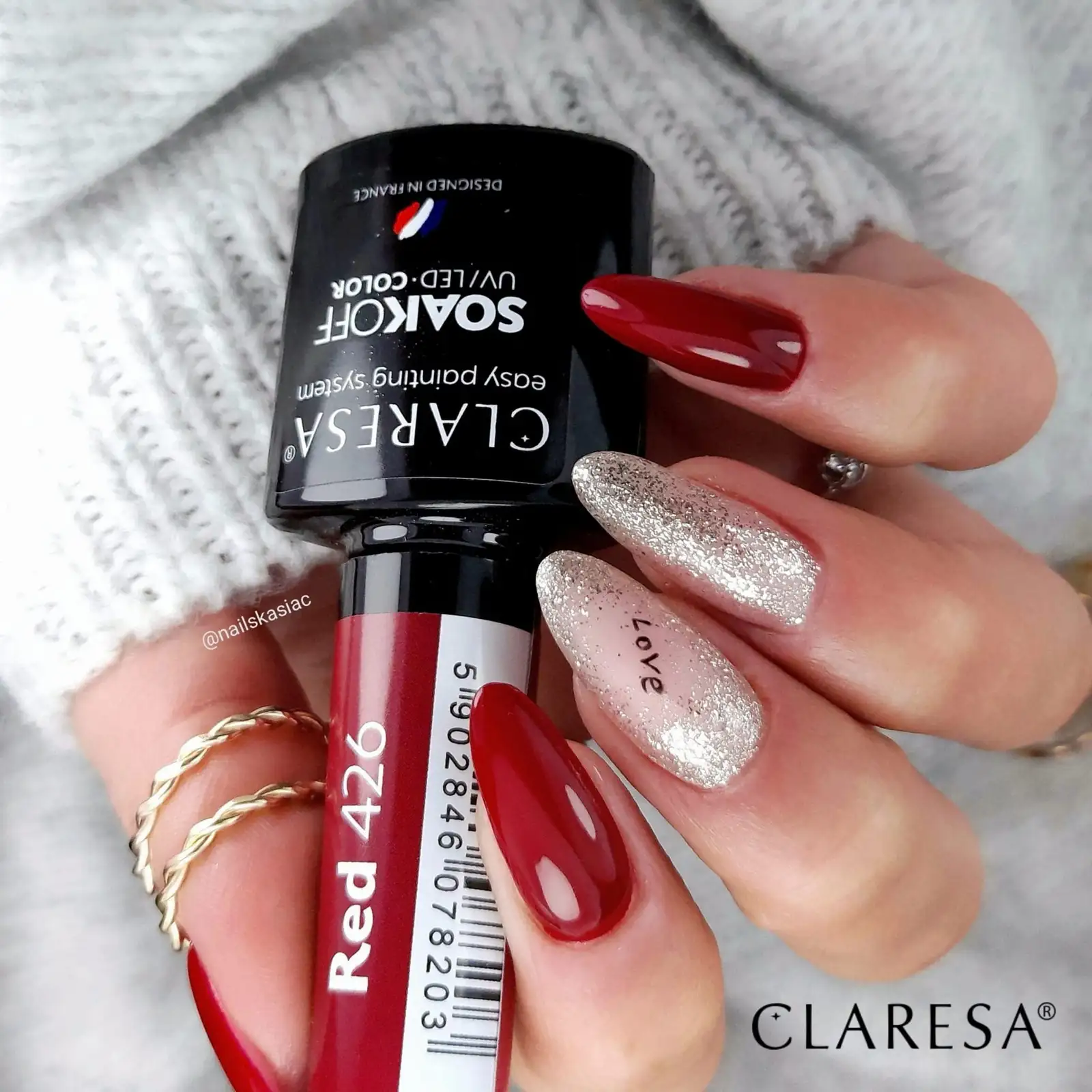Claresa UV LED Nagellack Collection Hybrid Maniküre Soak Off Nail Polish, Farbe Rote, Nr 426, 5ml — 6
