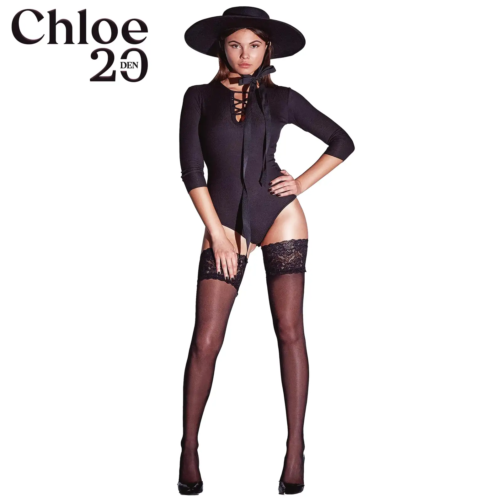 Silk stockings for women - Stockings for women - Stockings for women made in Italy - Thigh high stockings for women CHLOE 20 DEN - Women's hold-up stockings with lace - Black stockings for women — 4