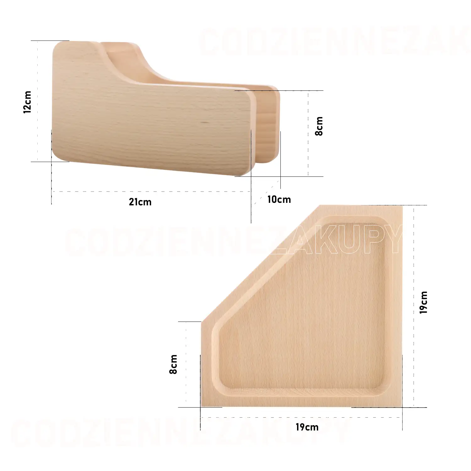 Zestaw 4 eleganckich drewnianych tac z podstawką — 5