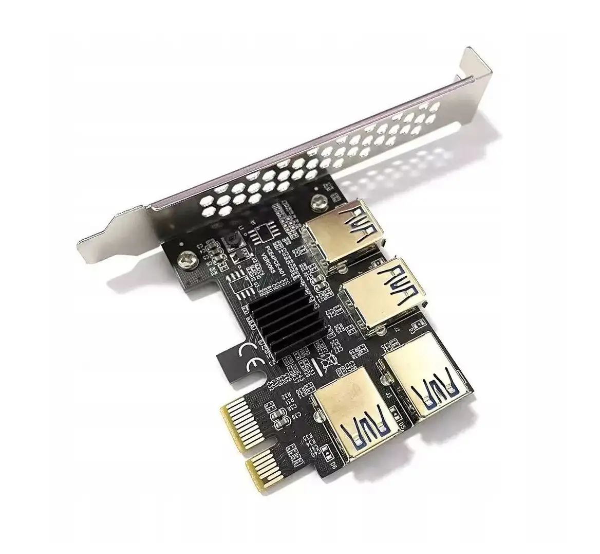 RISER SPLITTER ADAPTER 1X4 GPU VER006S CZARNY — 3