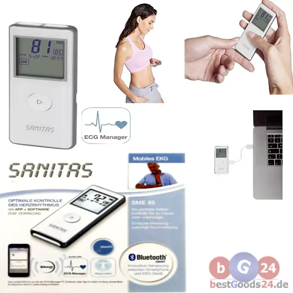 SANITAS Mobilne urządzenie EKG SME 85 Rytm serca Technologia Bluetooth Smart USB