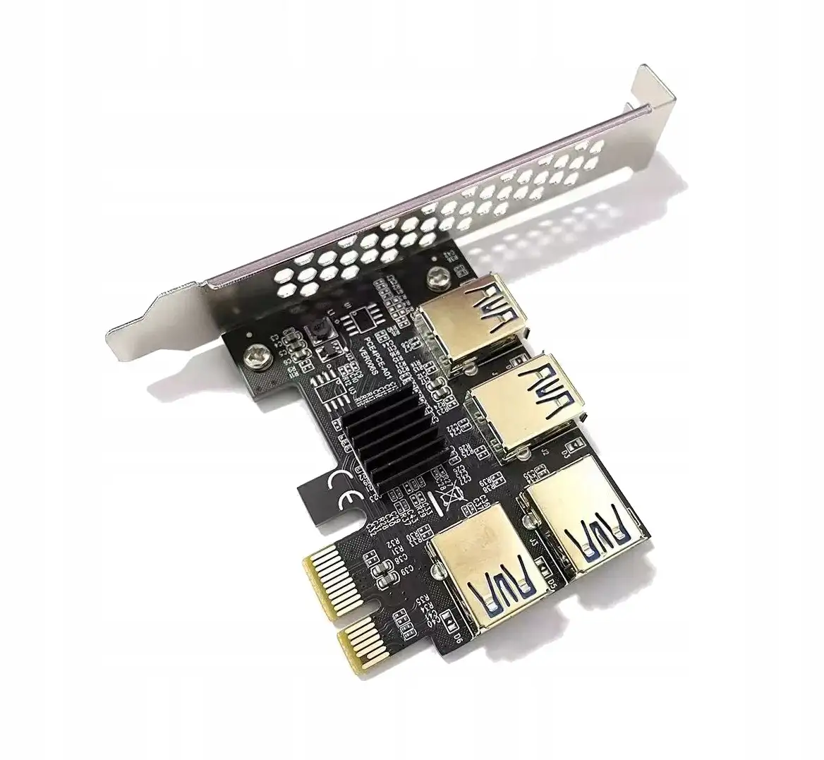 RISER SPLITTER ADAPTER 1X4 GPU VER006S CZARNY — 2