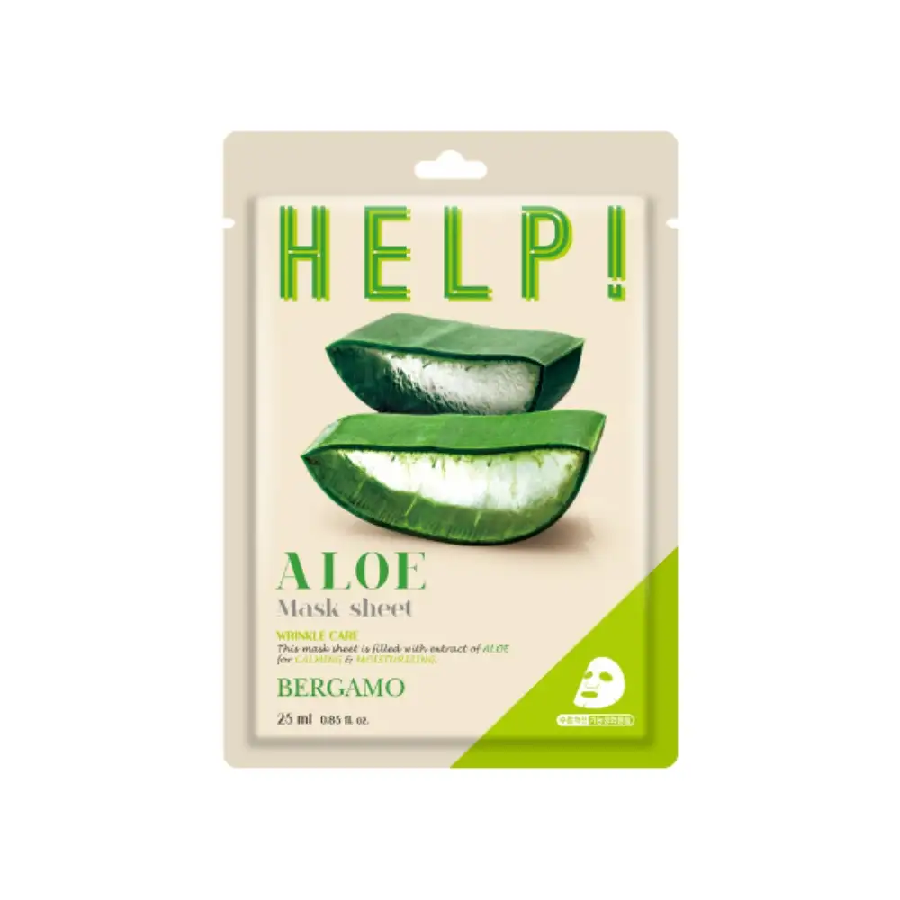 BERGAMO Help! Aloe Mask Sheet 25 ml - Nawilżająca maska w płachcie BERGAMO HELP z aloesem