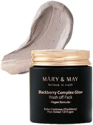 Mary&May Blackberry Complex Glow Wash off Pack 125 g - Rozjaśniająco-ujędrniająca maseczka do twarzy — 2
