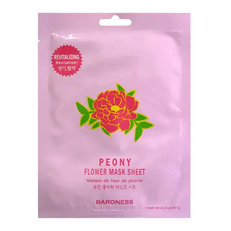 BARONESS Peony Flower Mask Sheet, 21 g - Maska w płachcie z ekstraktem z kwiatu piwonii