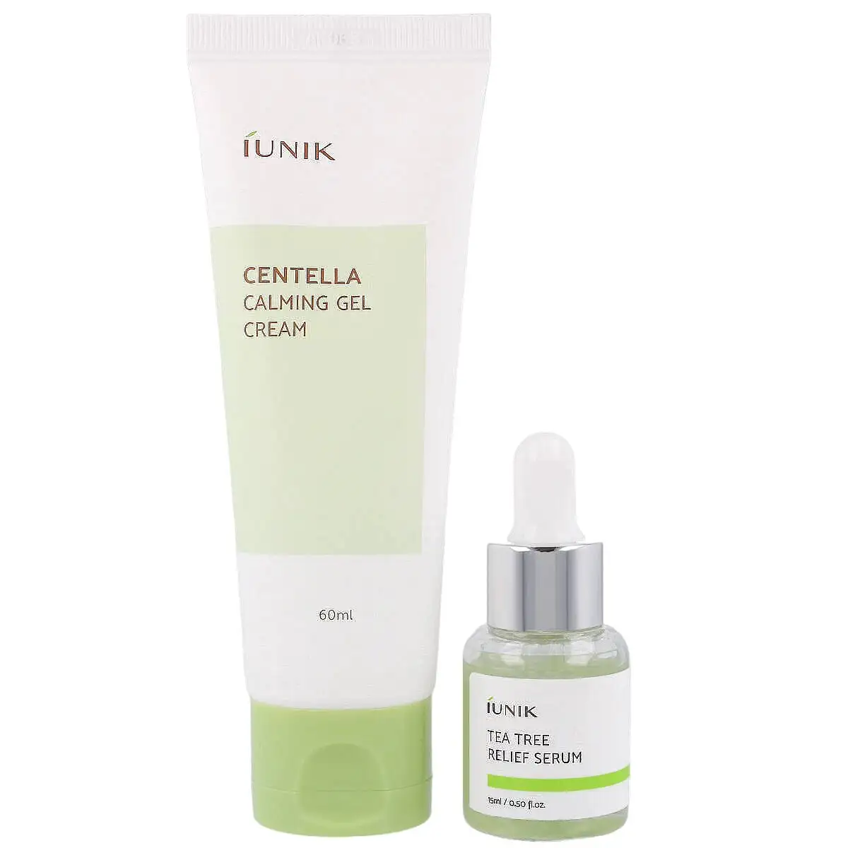 IUNIK SET Centella Edition (Centella Gel Cream 60 ml + Tea Tree Serum 15 ml) - Łagodząco-nawilżający zestaw do pielęgnacji twarzy — 2