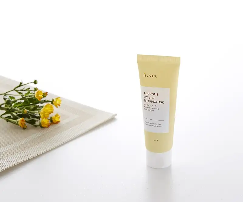 iUNIK Propolis Vitamin Sleeping Mask 60 ml - Nawilżająco-regenerująca maska do twarzy na noc — 3