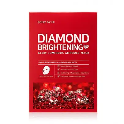 SOME BY MI Diamond Brightening Calming Glow Luminous Ampoule Mask 25 g - Ampułkowa maska rozświetlająco-łagodząca