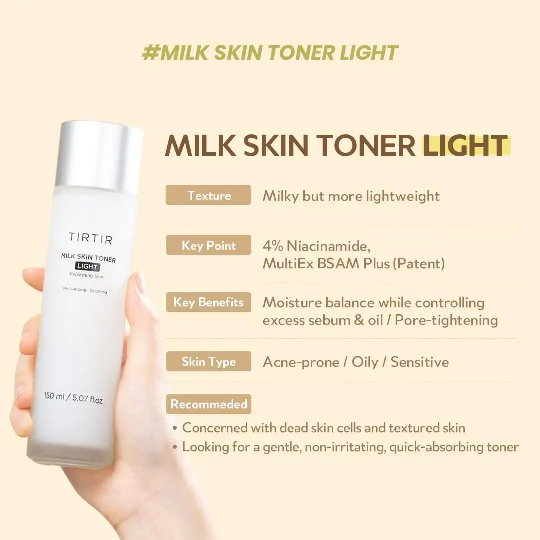 TIRTIR MILK SKIN TONER LIGHT 150 ml - Nawilżająco-odżywczy tonik do twarzy — 2