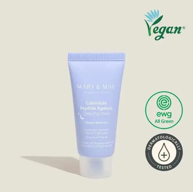 Mary&May Calendula Peptide Ageless Sleeping Mask 30 g- Maska na noc o działaniu przeciwstarzeniowym — 3