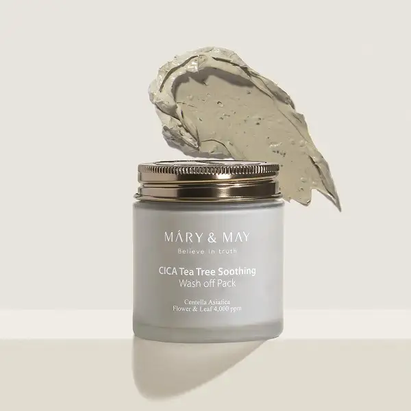Mary&May CICA TeaTree Soothing Wash off Pack 125 g - Kojąco-wygładzająca maseczka w kremie — 2