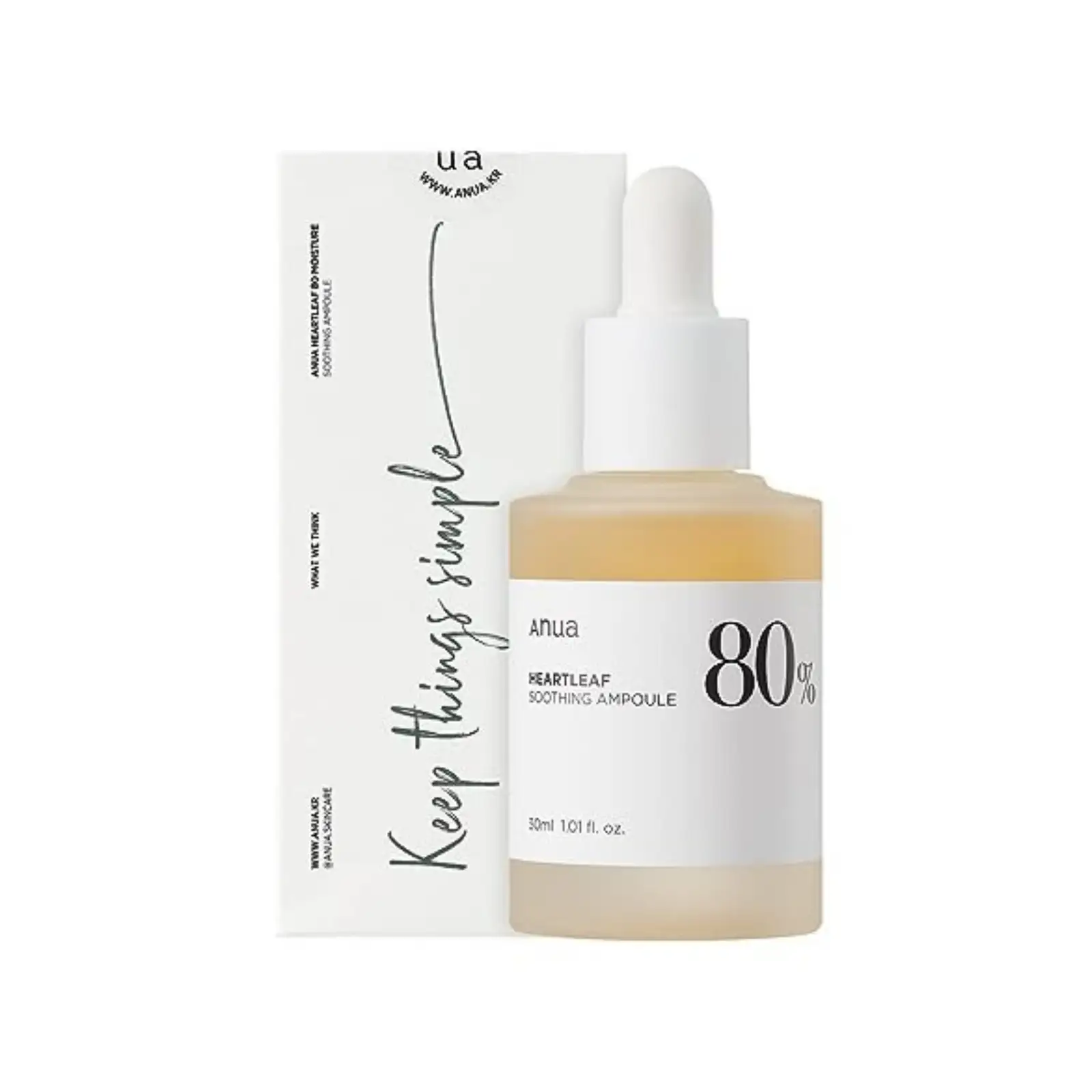 ANUA HEARTLEAF 80% AMPOULE 30 ml Kojące serum do twarzy — 2