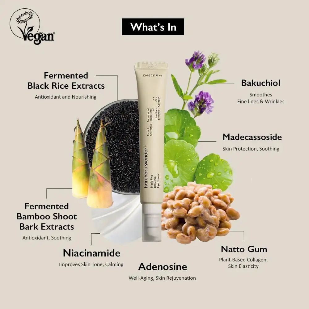 Haruharu Wonder Black Rice Bakuchiol Eye Cream 20 ml - Krem pod oczy z czarnym ryżem i bakuchiolem — 2