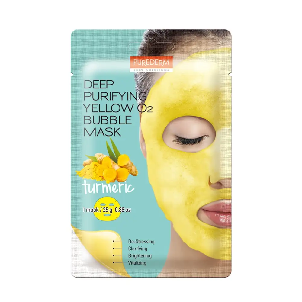 PUREDERM Koreańska bąbelkująca maseczka oczyszczająca do twarzy z kurkumą, 25 g