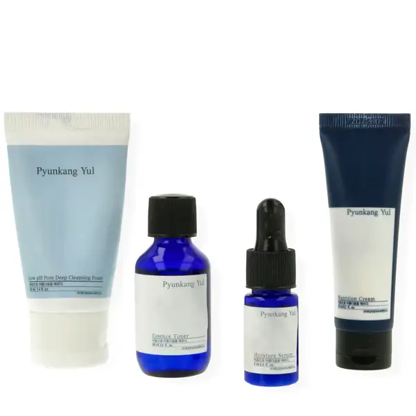 Pyunkang Yul Mini Set - Zestaw 4w1: pianka + tonik + serum + krem