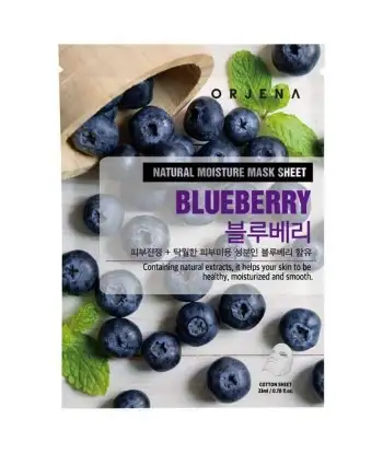Orjena Natural Moisture Blueberry Mask Sheet, 23 ml - Maska w płachcie z ekstraktem z borówki amerykańskiej