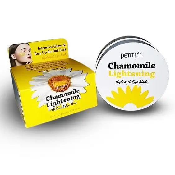 Petitfee Chamomaile Lightening Hydrogel Eye Mask 84 g - Rozjaśniające hydrożelowe płatki pod oczy