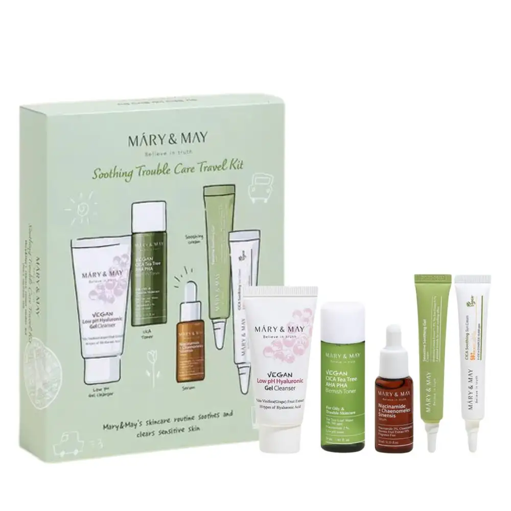 Mary&May Soothing Trouble Care Travel Kit - Zestaw podróżny kosmetyków o działaniu łagodzącym i nawilżającym