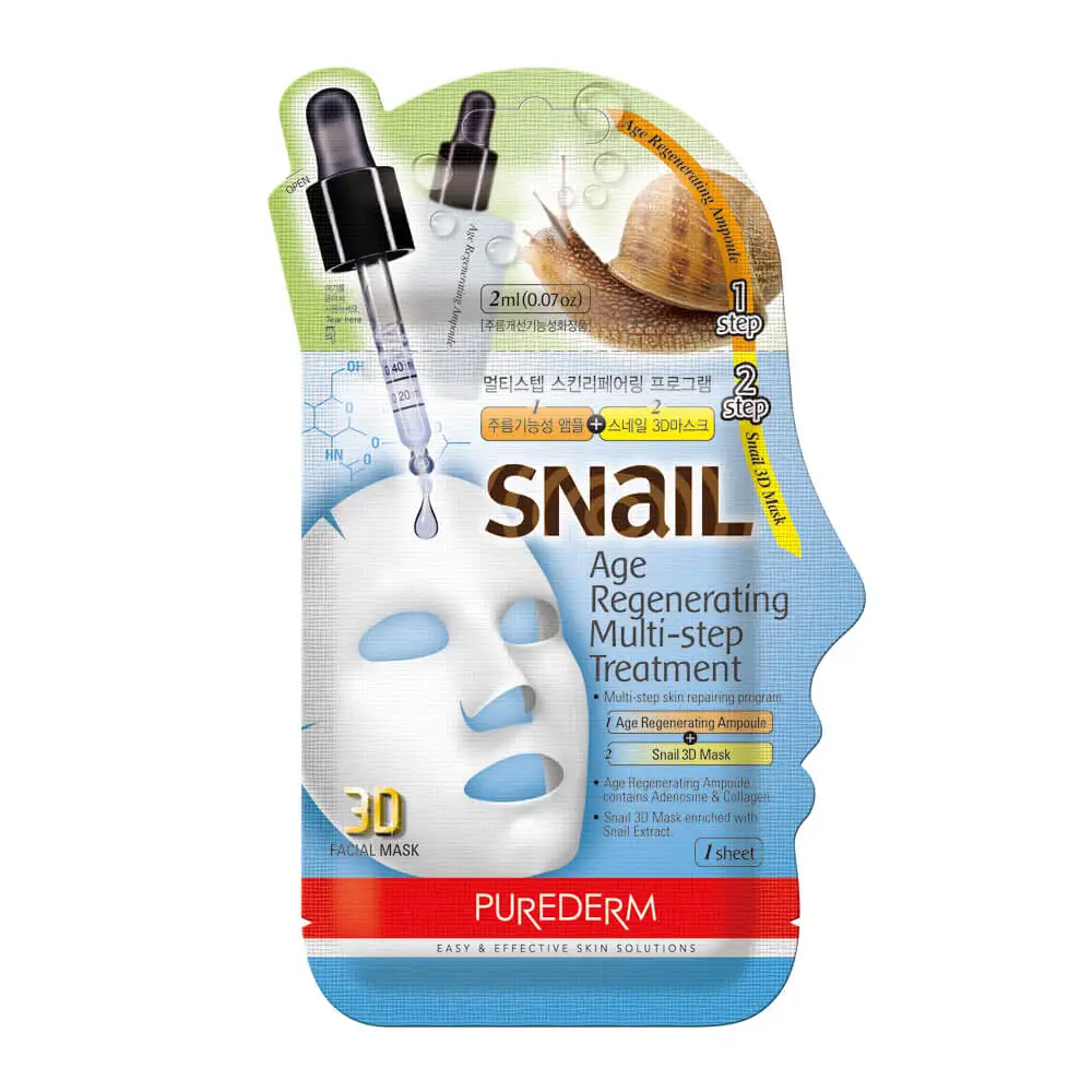 PUREDERM 2-etapowy koreański zabieg odmładzający na twarz, 3g + 23 g