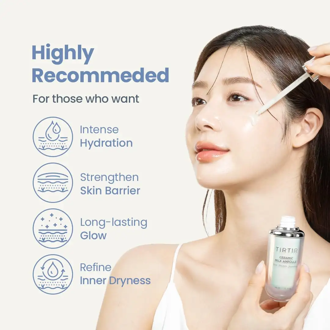 TIRTIR CERAMIC MILK AMPOULE 40 ml - Serum w ampułce do twarzy o działaniu odżywczo-nawilżającym — 2