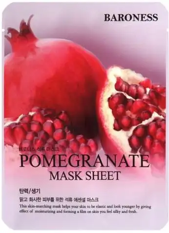BARONESS Pomegranate Mask Sheet, 21 g - Maska w płachcie z ekstraktem z granatu