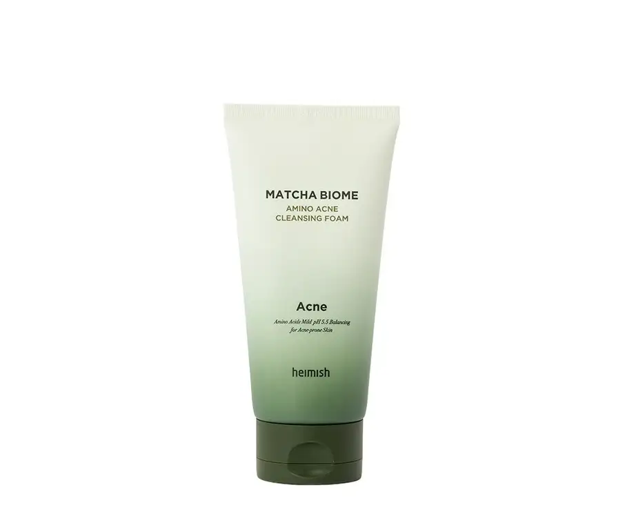 HEIMISH Matcha Biome Amino Acne Cleansing Foam 150 g - Pianka oczyszczająca do twarzy z matchą i aminokwasami na trądzik