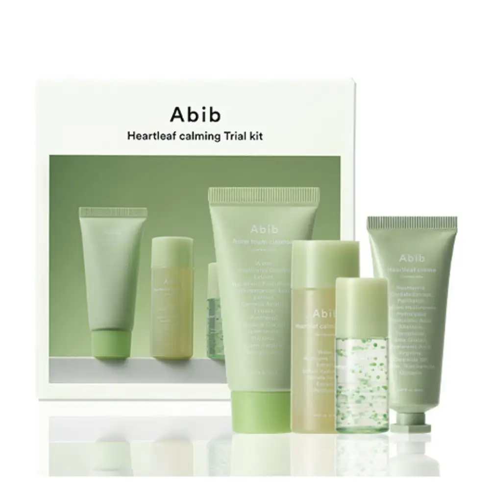 Abib Heartleaf Camling Trial Kit (Foam 30 ml + Toner 30 ml + Serum 15 ml + Crème 20 ml) - zestaw miniaturek łagodzących produktów do twarzy