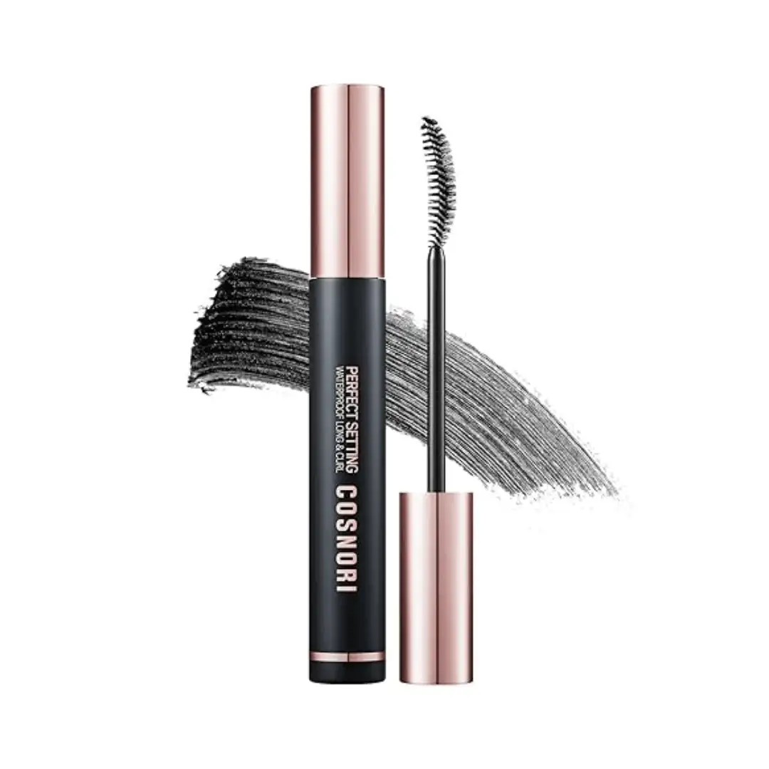 Cosnori Perfect Setting Mascara Waterproof Long & Curl 01 Black 7 ml - wydłużająco-pogrubiający wodooporny tusz do rzęs czarny