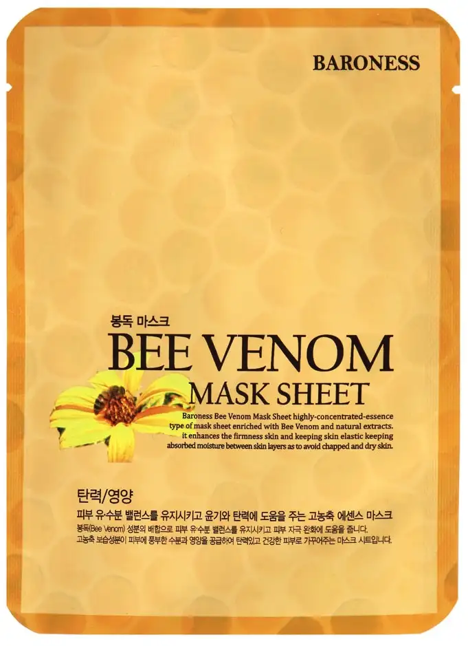 BARONESS Bee Venom Mask Sheet, 21 g - Maska w płachcie z jadem pszczelim