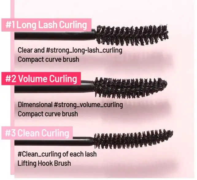 Peripera Ink Black Cara 003 Clear-Set Curling 8 g - tusz do rzęs podkręcający — 4