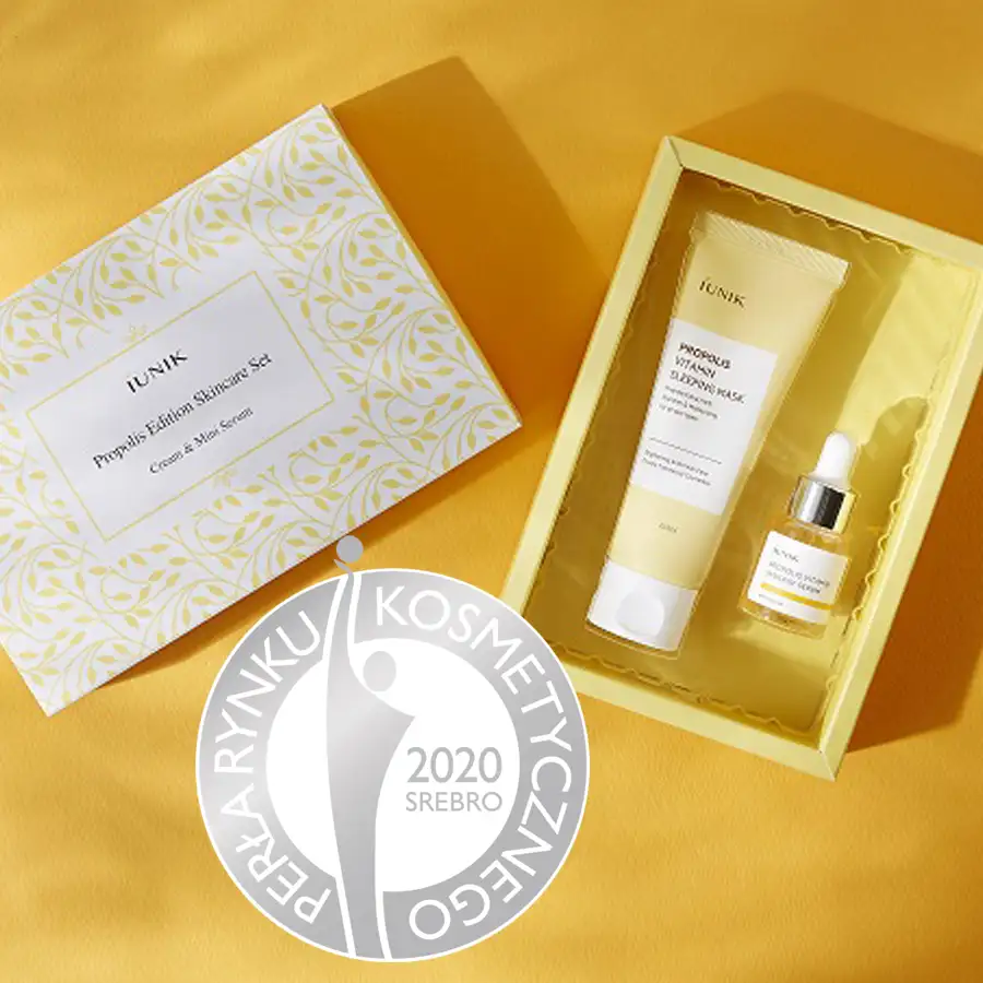 iUNIK SET Propolis Edition ( Propolis Sleeping Mask 60 ml + Propolis Serum 15 ml) - Zestaw propolisowy do pielęgnacji twarzy — 3