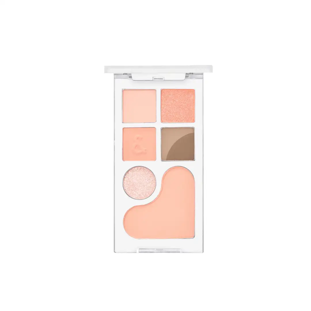 rom&nd Bare Layer Palette 01 Apricot Mood 14 g - brzoskwiniowa paleta cieni do powiek z różem