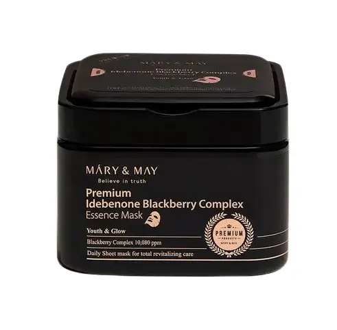 Mary&May Premium Idebenon Blackberry Complex Ampoule Mask 20 ea - Odmładzająco-regenerujące maseczki w płachcie
