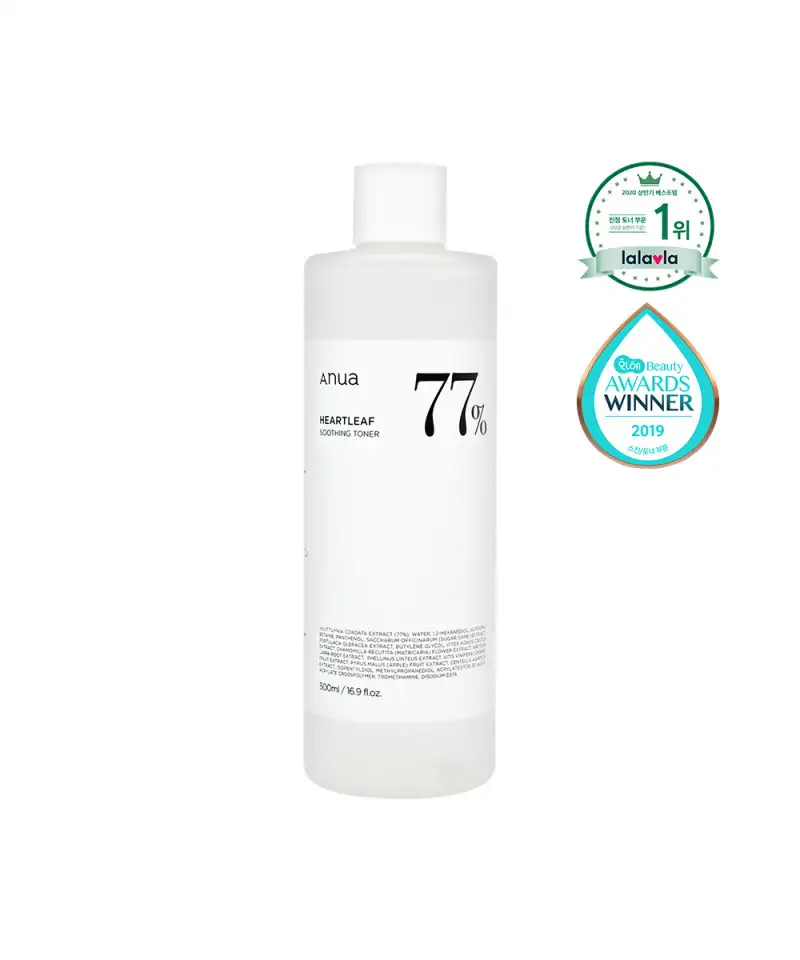 ANUA HEARTLEAF 77% SOOTHING TONER 500 ml - Kojąco-nawilżający tonik do twarzy JUMBO SIZE