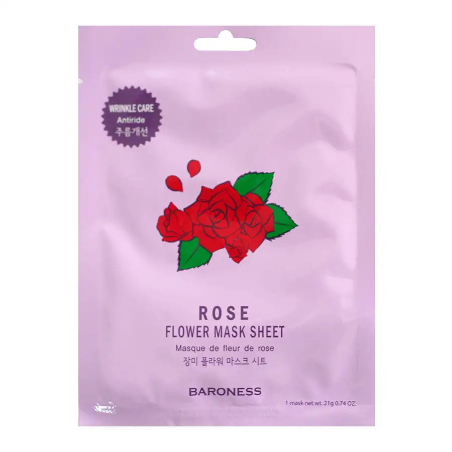 BARONESS Rose Flower Mask Sheet, 21 g - Maska w płachcie z ekstraktem z kwiatu róży
