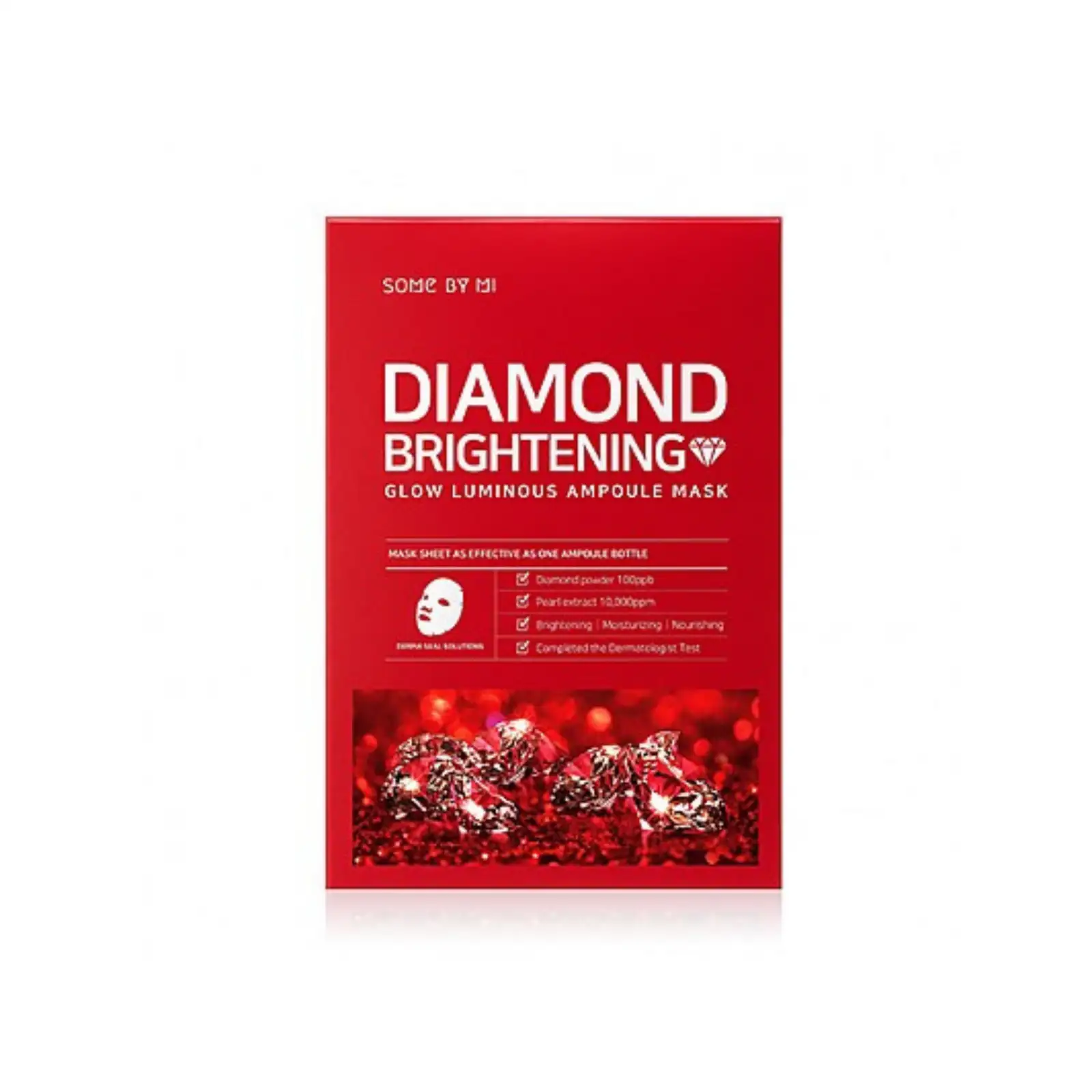SOME BY MI Diamond Brightening Calming Glow Luminous Ampoule Mask 25 g - Ampułkowa maska rozświetlająco-łagodząca — 3