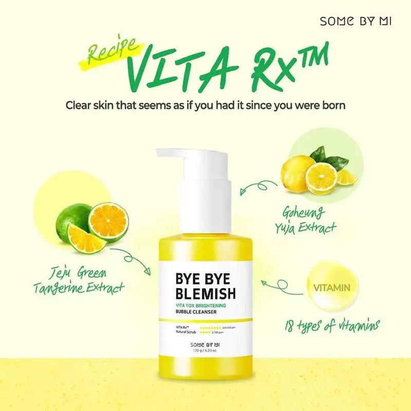 SOME BY MI Bye Bye Blemish Vita Tox Brightening Bubble Cleanser 120 g - Żel oczyszczający — 2