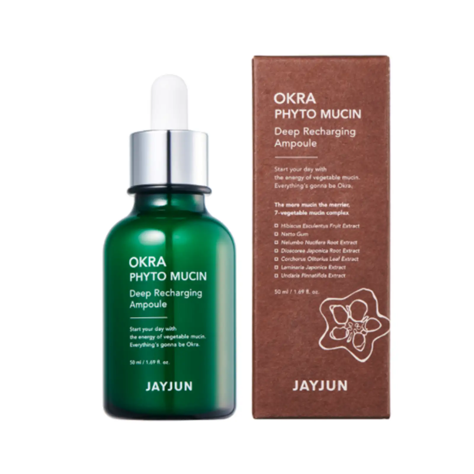 JAYJUN Okra Phyto Mucin Deep Recharging Ampoule 50 ml - Serum o działaniu nawilżającym — 2