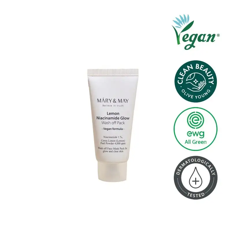 Mary&May Lemon Niacinamide Glow Wash off Pack 30 g - Redukująca przebarwienia maseczka do twarzy — 3