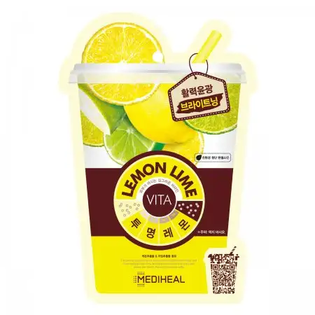 MEDIHEAL Lemon Lime VITA Mask 20 ml - rozświetlająco-energetyzująca maska w płachcie z cytryną i limonką
