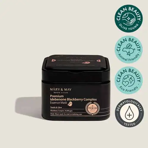 Mary&May Premium Idebenon Blackberry Complex Ampoule Mask 20 ea - Odmładzająco-regenerujące maseczki w płachcie — 3