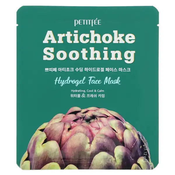 Petitfee Artichoke Soothing Hydrogel Face Mask 32 g - Maseczka hydrożelowa — 2