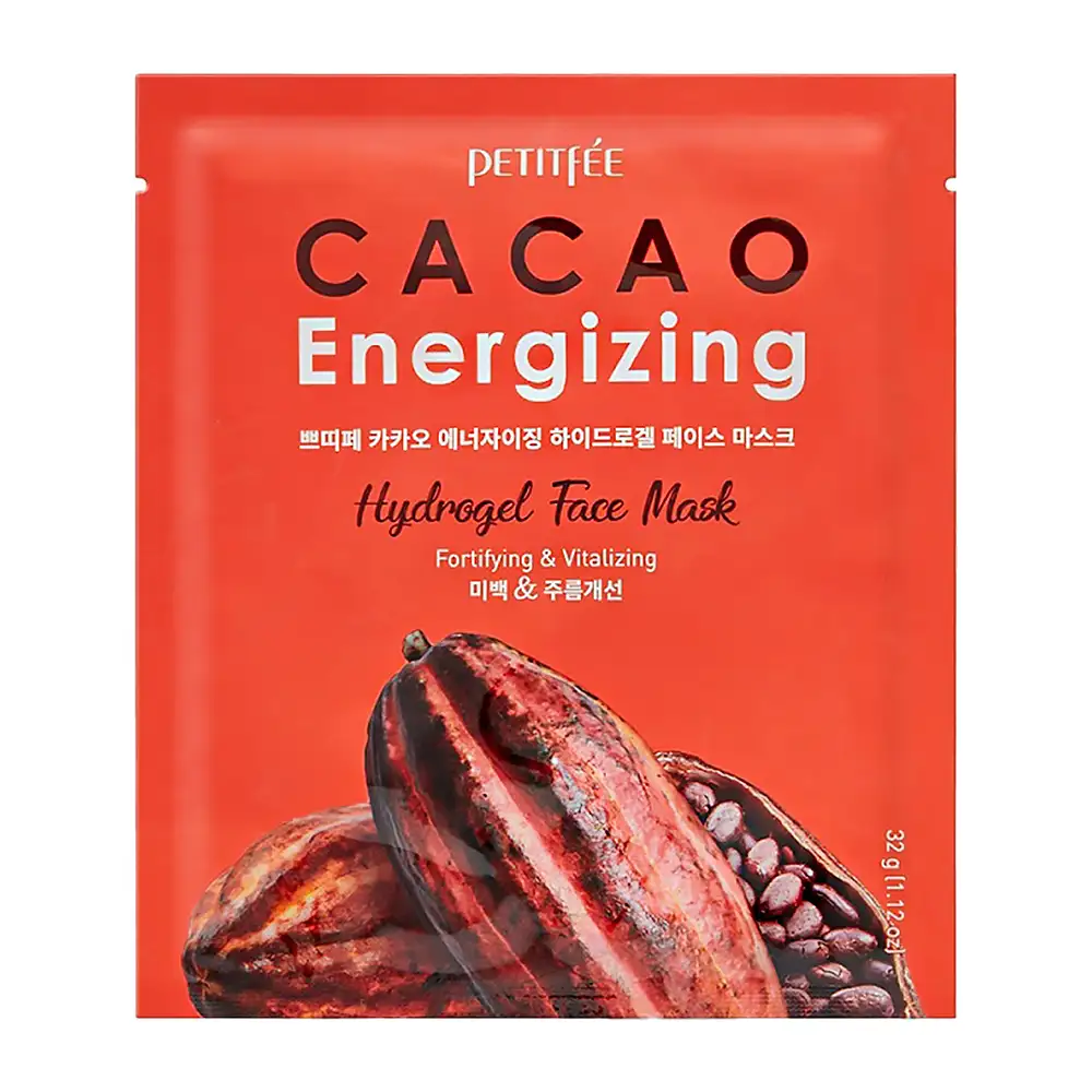 Petitfee Cacao Energizing Hydrogel Face Mask 32 g - Maseczce wyciągiem z kakao