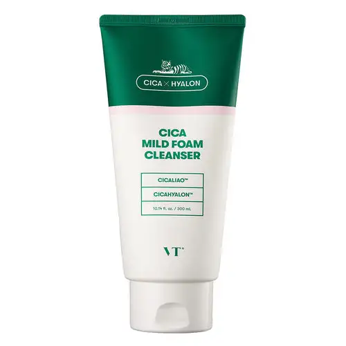 VT Cosmetic Cica Mild Foam Cleanser 300 ml - Delikatna pianka oczyszczająca z wąkrotą azjatycką