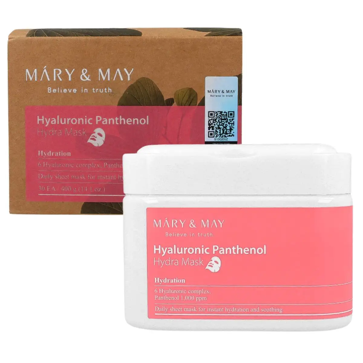 Mary&May Hyaluronic Panthenol Hydra Mask 30 szt - Łagodząco-nawilżające maseczki na płachcie