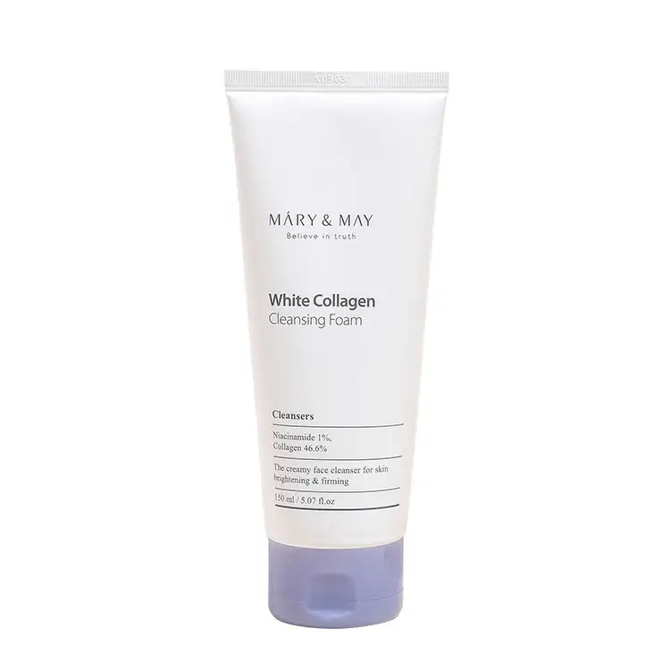 Mary&May White Collagen cleansing foam 150 ml - Oczyszczająca pianka do mycia twarzy z kolagenem